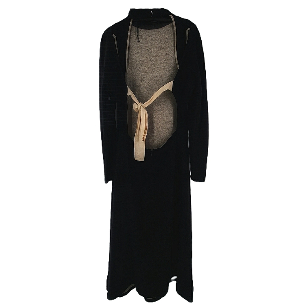 Reiss Open Back Long Sleeve Cotton Dress